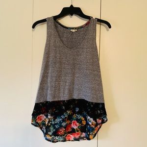 Gray and floral racerback tank